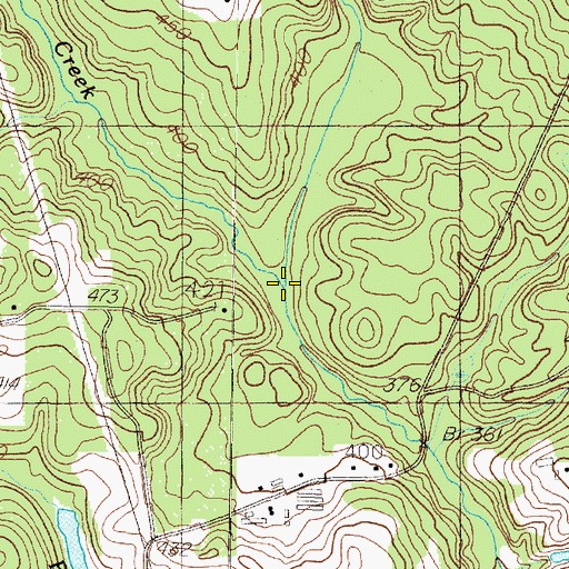 Topographic Map of Mill Branch, TX