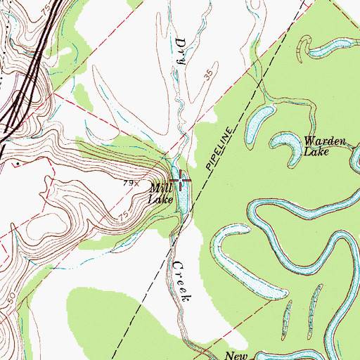 Topographic Map of Mill Lake, TX