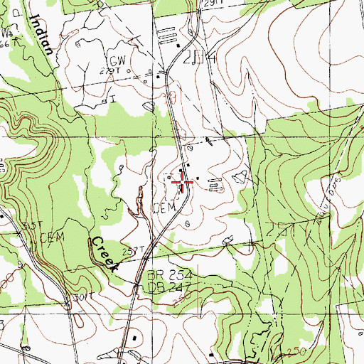 Topographic Map of Miller Cemetery, TX