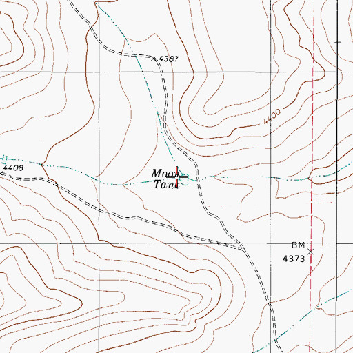 Topographic Map of Moon Tank, TX
