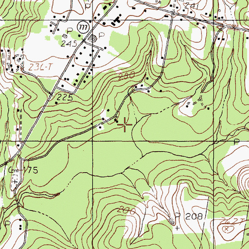 Topographic Map of Moore Church, TX