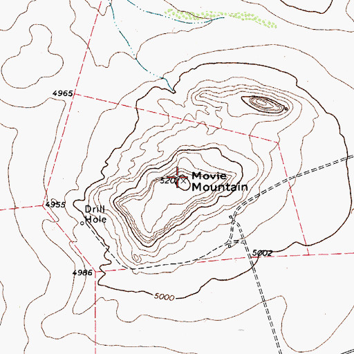 Topographic Map of Movie Mountain, TX