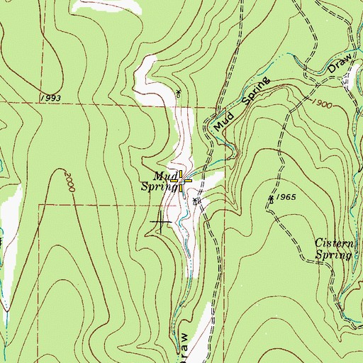 Topographic Map of Mud Spring, TX