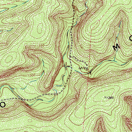 Topographic Map of Mustang Canyon, TX