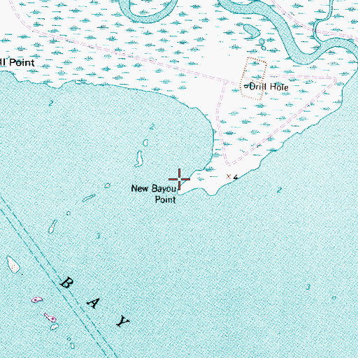 Topographic Map of New Bayou Point, TX