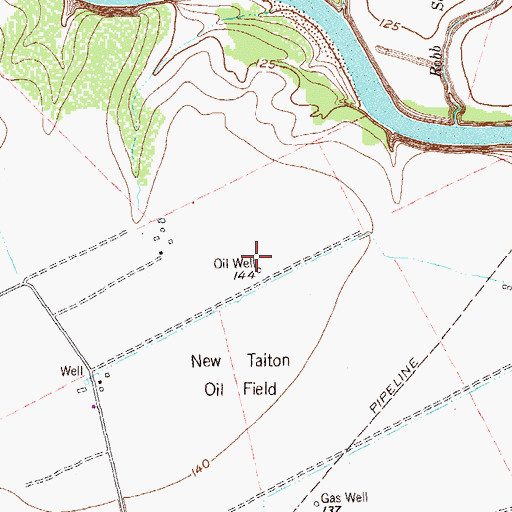 Topographic Map of New Taiton Oil Field, TX