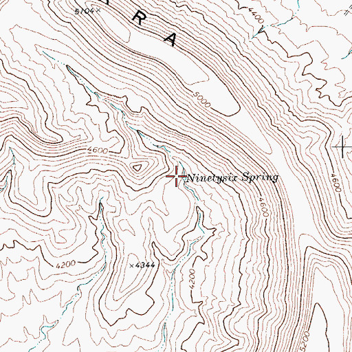 Topographic Map of Ninetysix Spring, TX