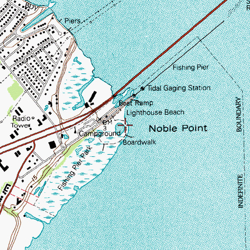 Topographic Map of Noble Point, TX