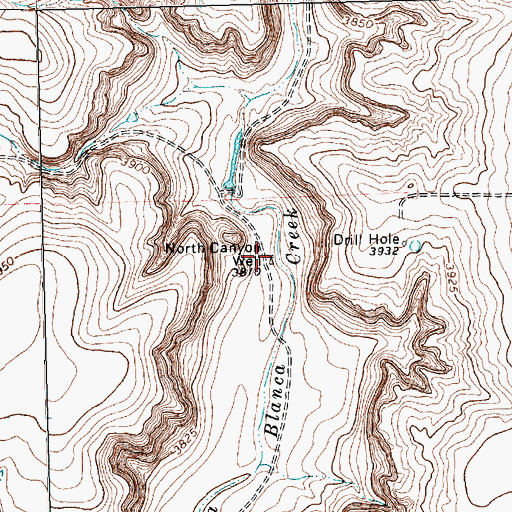 Topographic Map of North Canyon Well, TX