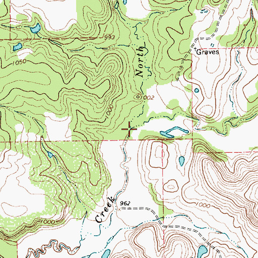 Topographic Map of North Fork Crooked Creek, TX