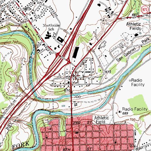 Topographic Map of North Georgetown, TX