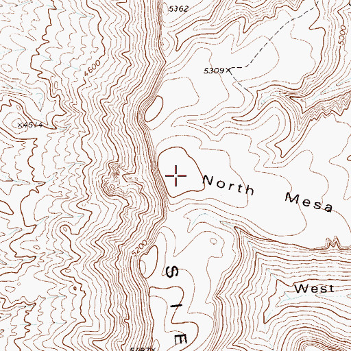 Topographic Map of North Mesa, TX