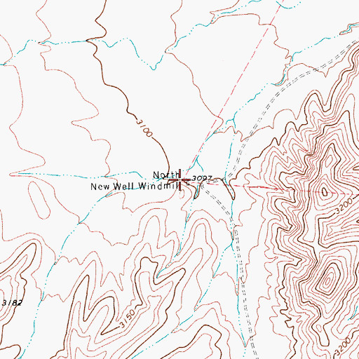 Topographic Map of North New Well Windmill, TX