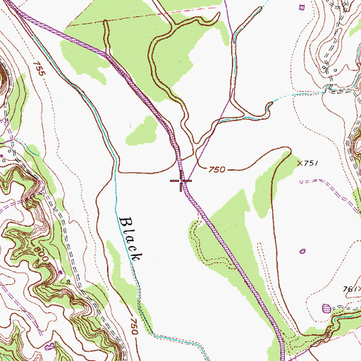 Topographic Map of North Pecan Creek, TX
