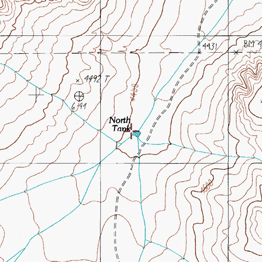 Topographic Map of North Tank, TX