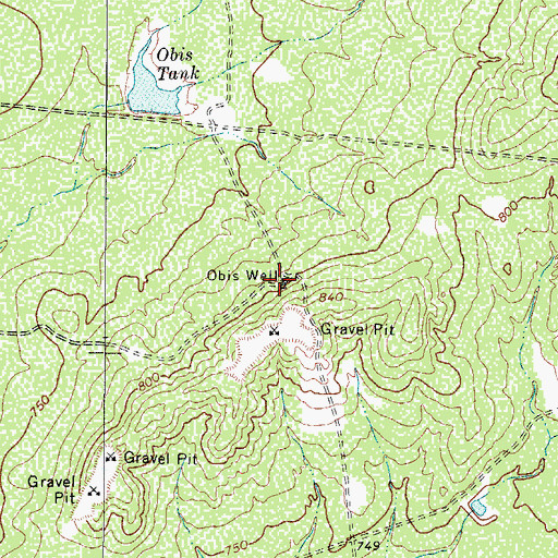 Topographic Map of Obis Well, TX