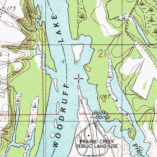 Topographic Map of Prairie Creek, AL