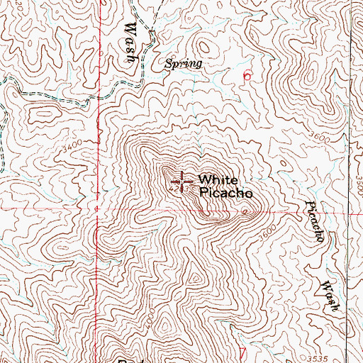 Topographic Map of White Picacho, AZ