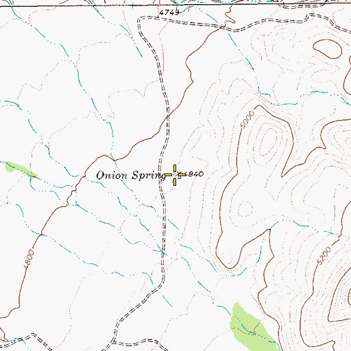 Topographic Map of Onion Spring, TX