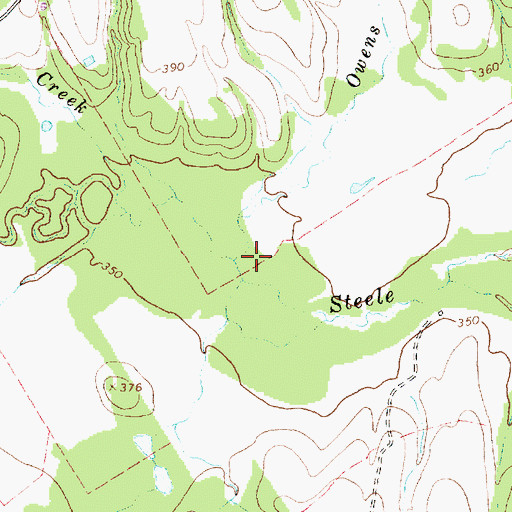 Topographic Map of Owens Creek, TX