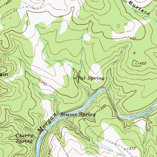 Topographic Map of Pal Spring, TX