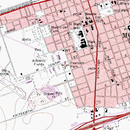 Topographic Map of Pearson Park, TX