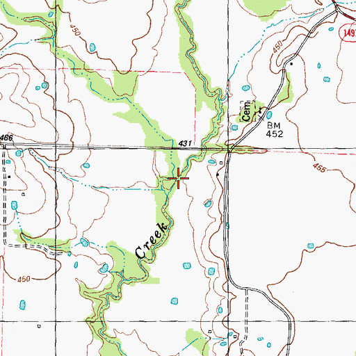 Topographic Map of Pecan Branch, TX