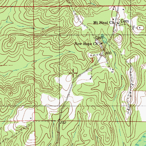 Topographic Map of Chase Store (historical), AL