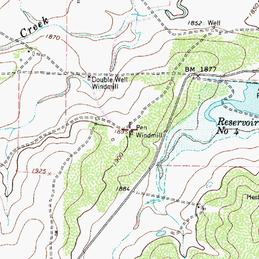 Topographic Map of Pen Windmill, TX