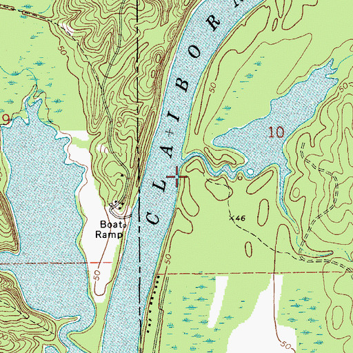 Topographic Map of Finchburg Landing, AL