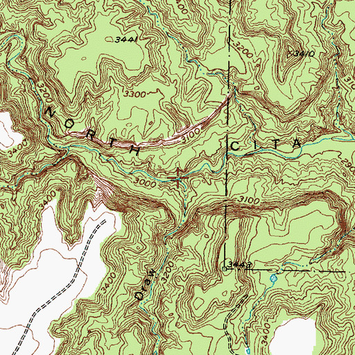 Topographic Map of Pin Draw, TX