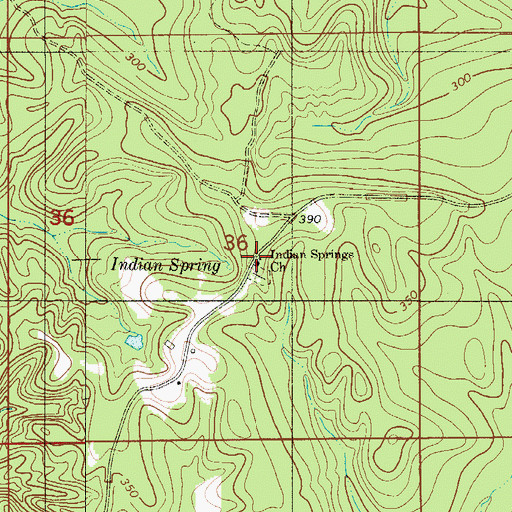 Topographic Map of Indian Springs Baptist Church, AL