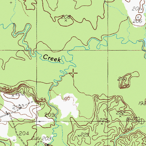 Topographic Map of Plum Creek, TX