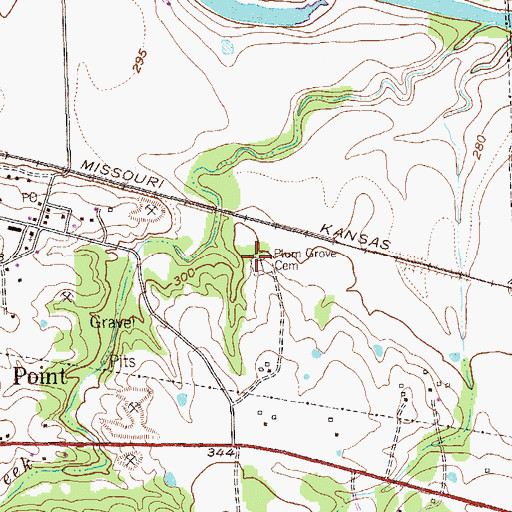 Topographic Map of Plum Grove Cemetery, TX