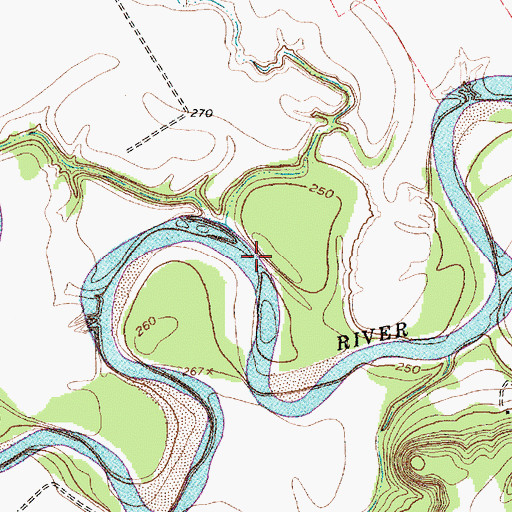 Topographic Map of Polecat Creek, TX