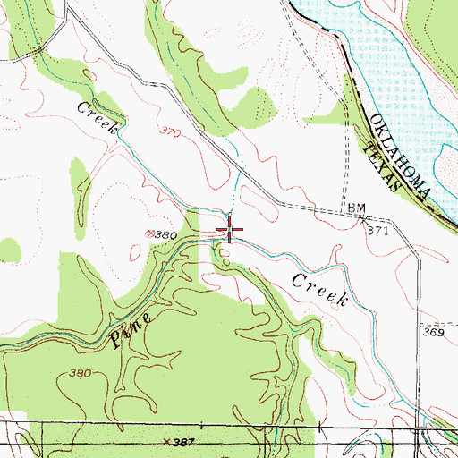 Topographic Map of Pond Creek, TX