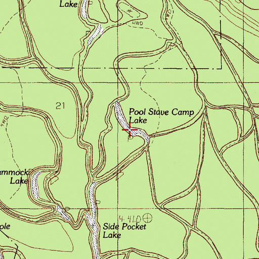 Topographic Map of Pool Stave Camp Lake, TX