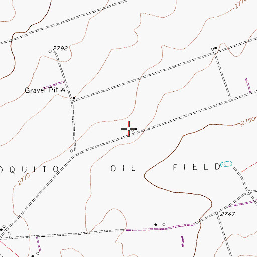 Topographic Map of Poquito Oil Field, TX
