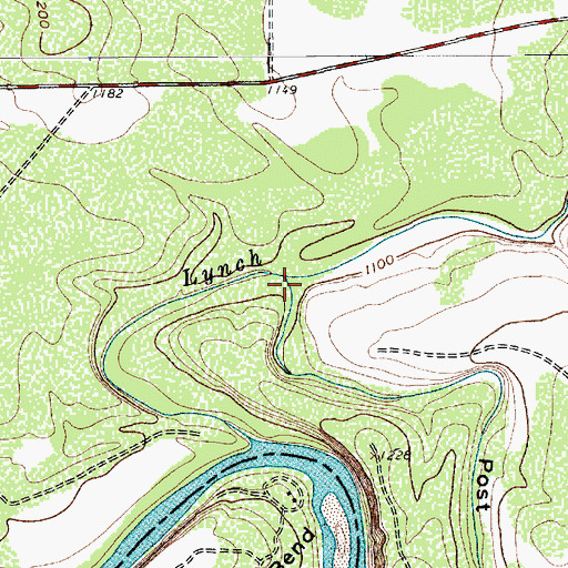 Topographic Map of Post Oak Draw, TX