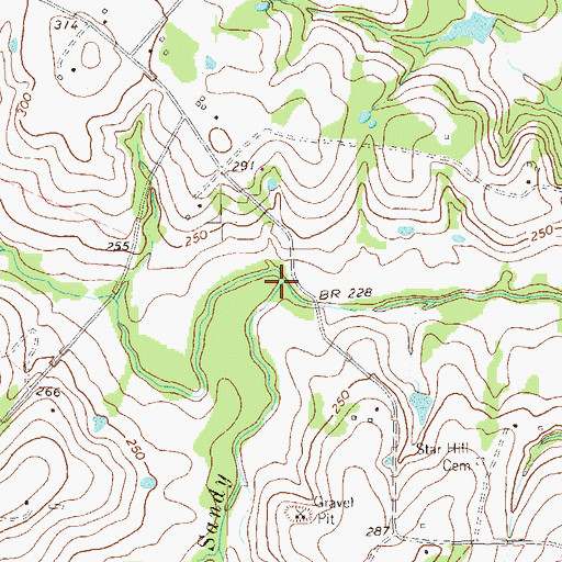 Topographic Map of Post Oak Point Creek, TX