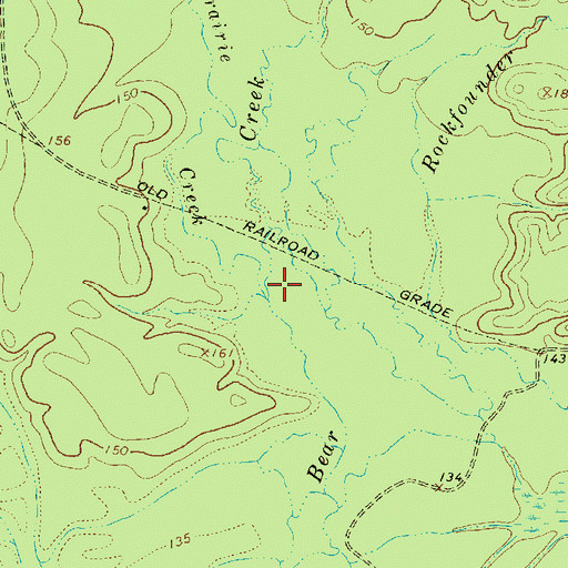 Topographic Map of Prairie Creek, TX