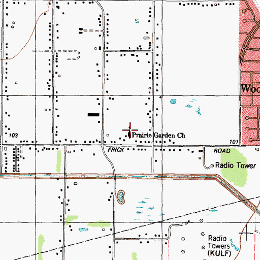 Topographic Map of Prairie Garden Church, TX