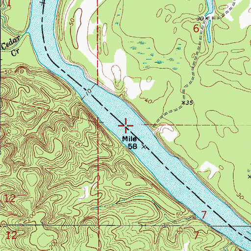 Topographic Map of Mistress Gray Bar, AL