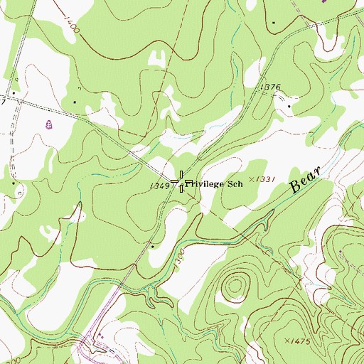 Topographic Map of Privilege School, TX