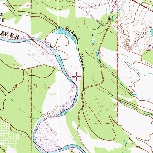 Topographic Map of Rabbit Creek, TX