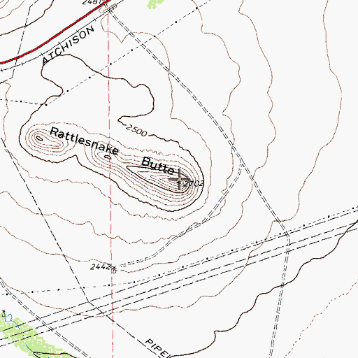 Topographic Map of Rattlesnake Butte, TX