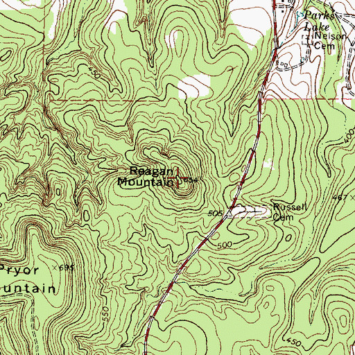 Topographic Map of Reagan Mountain, TX
