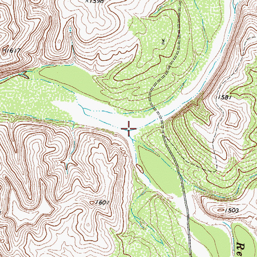 Topographic Map of Red Bluff Creek, TX