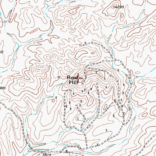 Topographic Map of Red Hill, TX