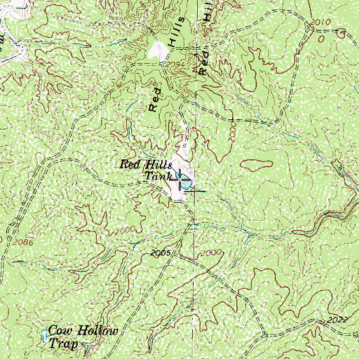 Topographic Map of Red Hills Tank, TX